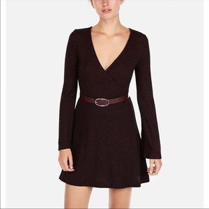 Express Cozy Plush Dress/red Wine